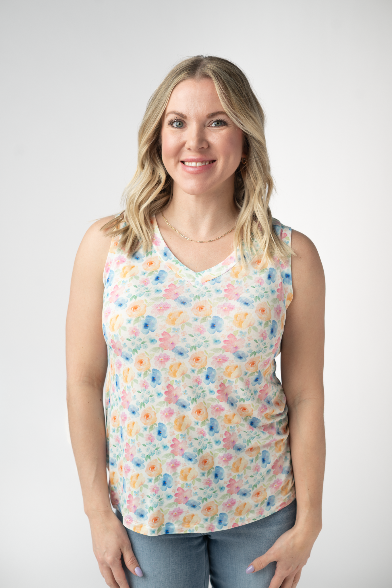 Noelle Petal Gardens Casual Tank Soft Breathable Rayon Summer