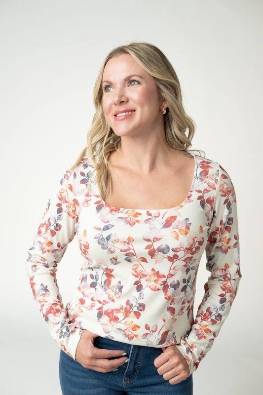 IN STOCK Alyssa Long Sleeve Top - Autumn Watercolor by Michelle Mae