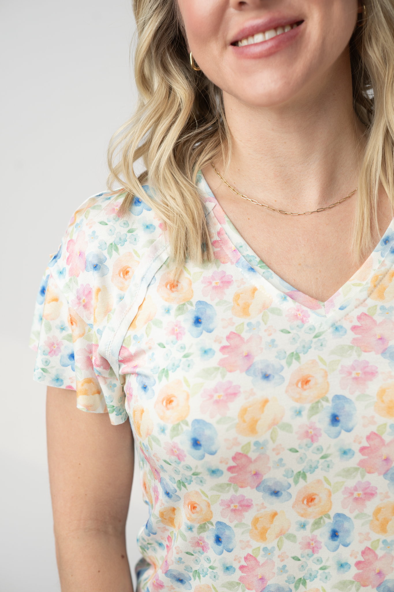 IN STOCK Raelynn V-Neck Top - Petal Gardens FINAL SALE by Michelle Mae