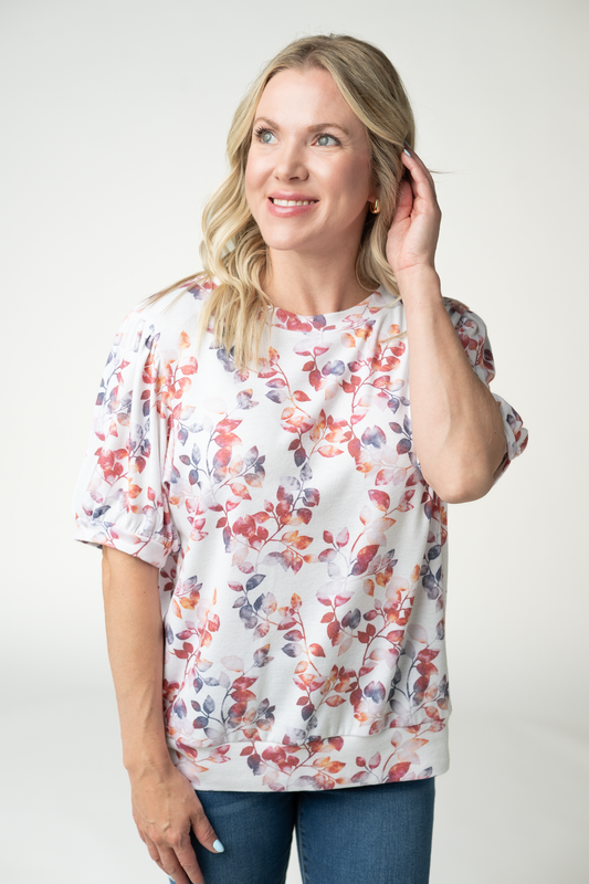 IN STOCK Katie Cozy Top - Autumn Watercolor by Michelle Mae