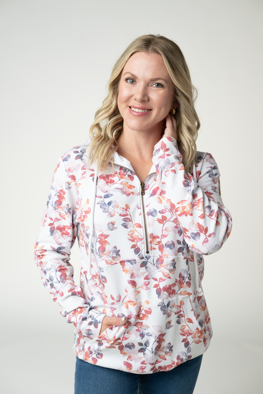 IN STOCK HalfZip Hoodie - Autumn Watercolor by Michelle Mae