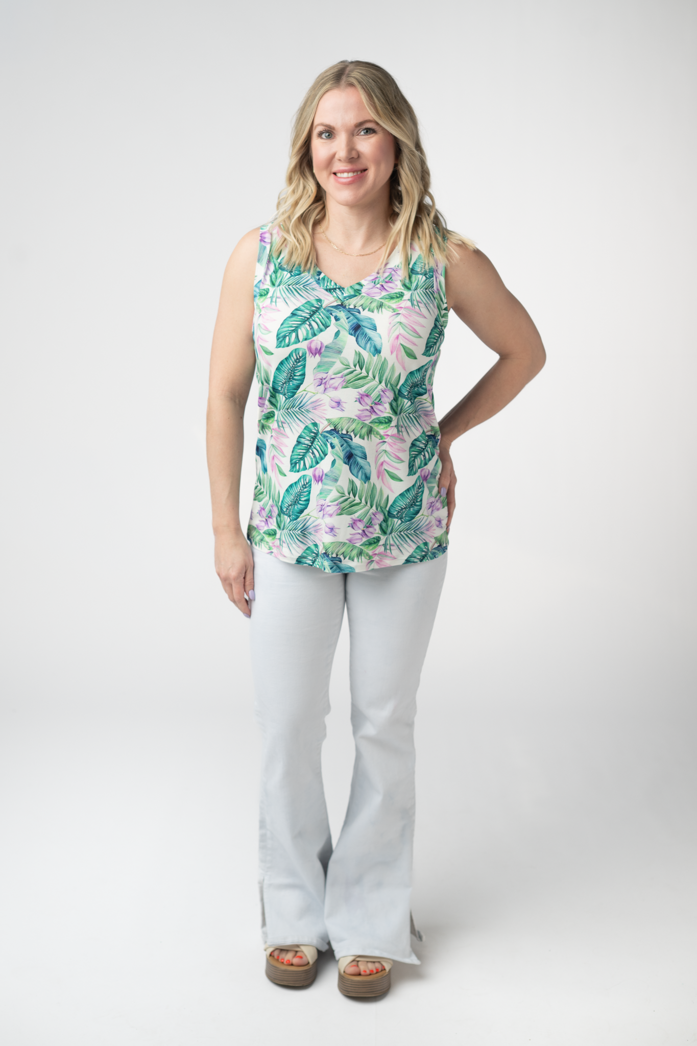 IN STOCK Noelle Tank - Tropical Leaf FINAL SALE by Michelle Mae