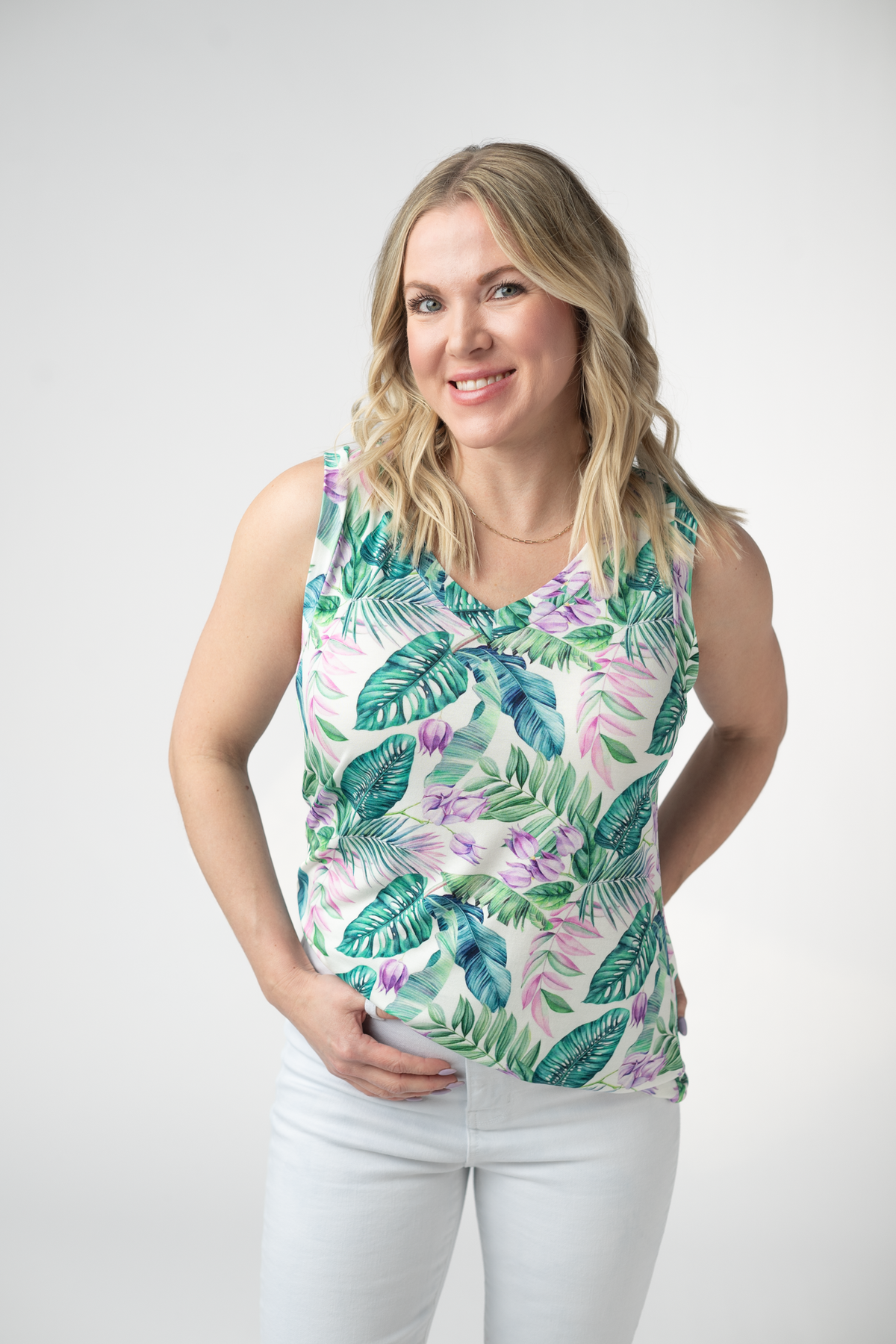 IN STOCK Noelle Tank - Tropical Leaf FINAL SALE by Michelle Mae