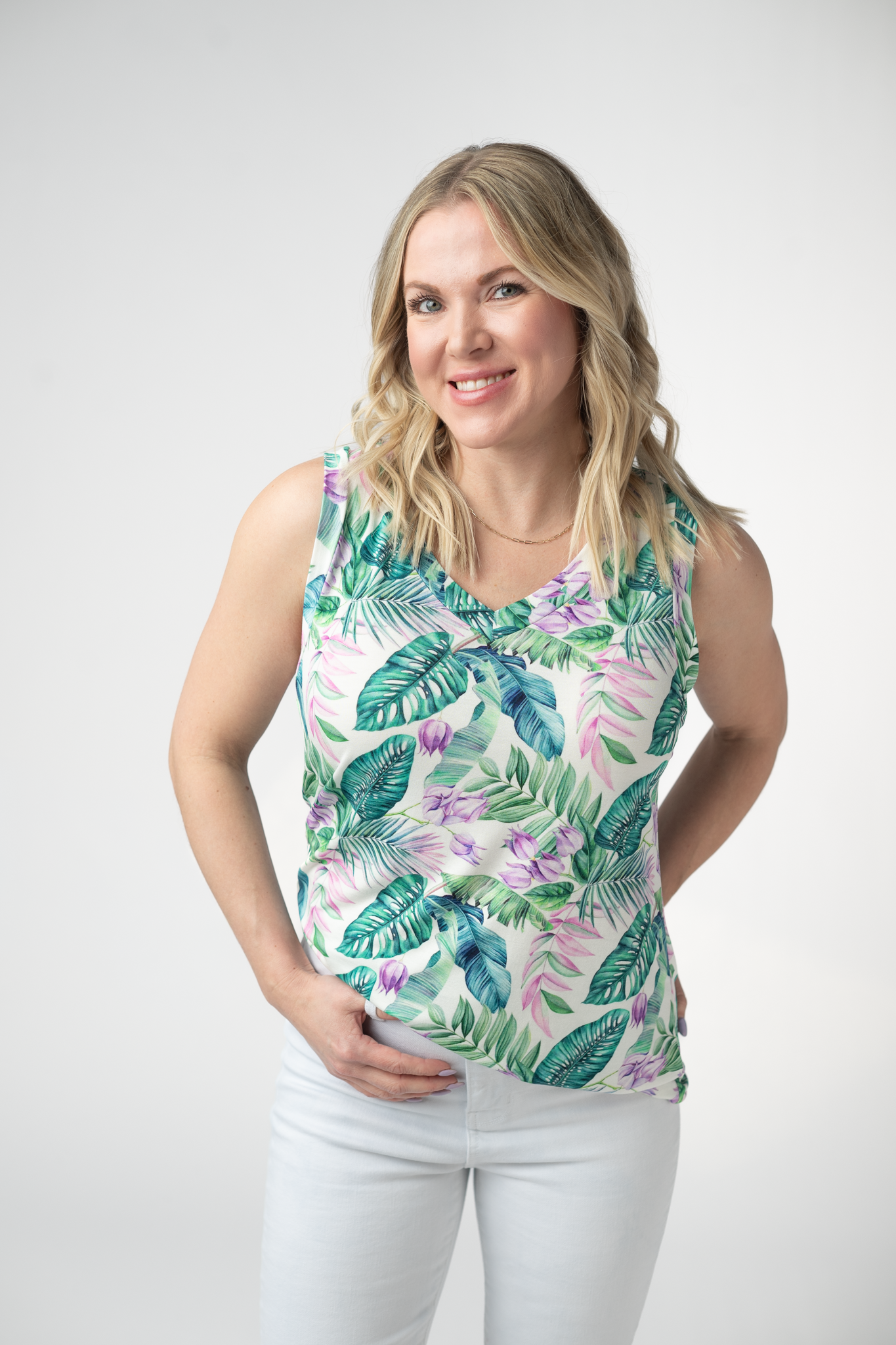 IN STOCK Noelle Tank - Tropical Leaf FINAL SALE by Michelle Mae