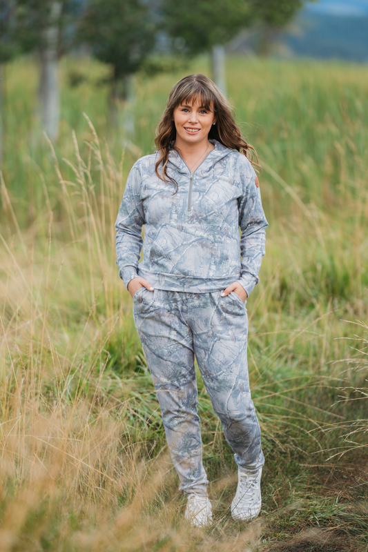 Classic Camo Joggers With Triple Stretch And Adjustable Waist by Michelle Mae