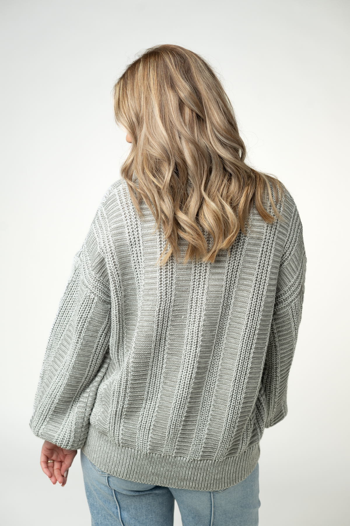 IN STOCK Cable Cardigan - Grey by Michelle Mae