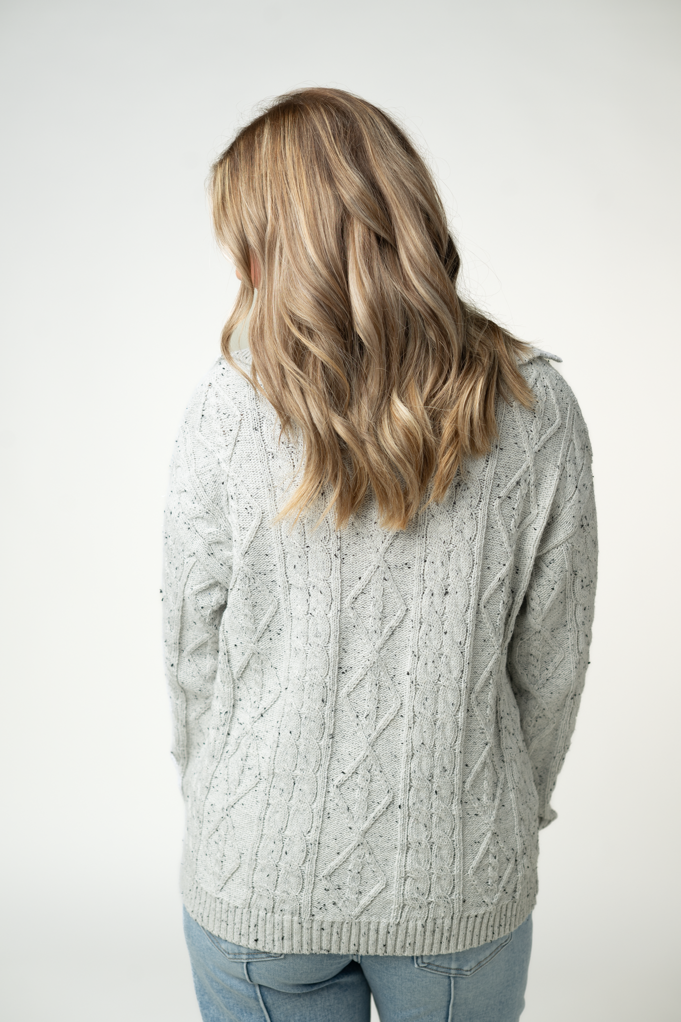 IN STOCK Confetti Dot Cable Cardigan Jacket - Grey by Michelle Mae