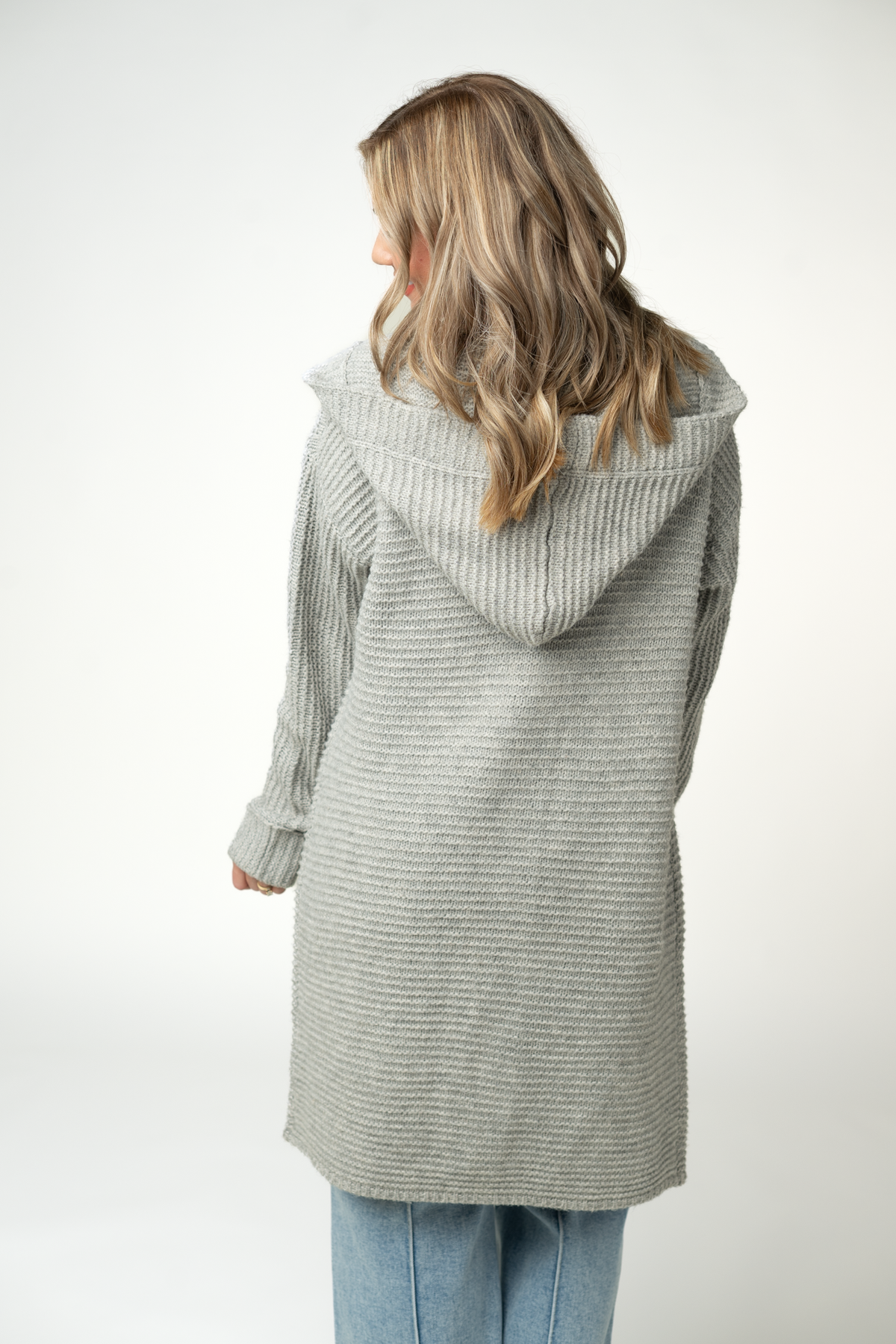 IN STOCK Lillian Long Hooded Cardigan - Grey by Michelle Mae