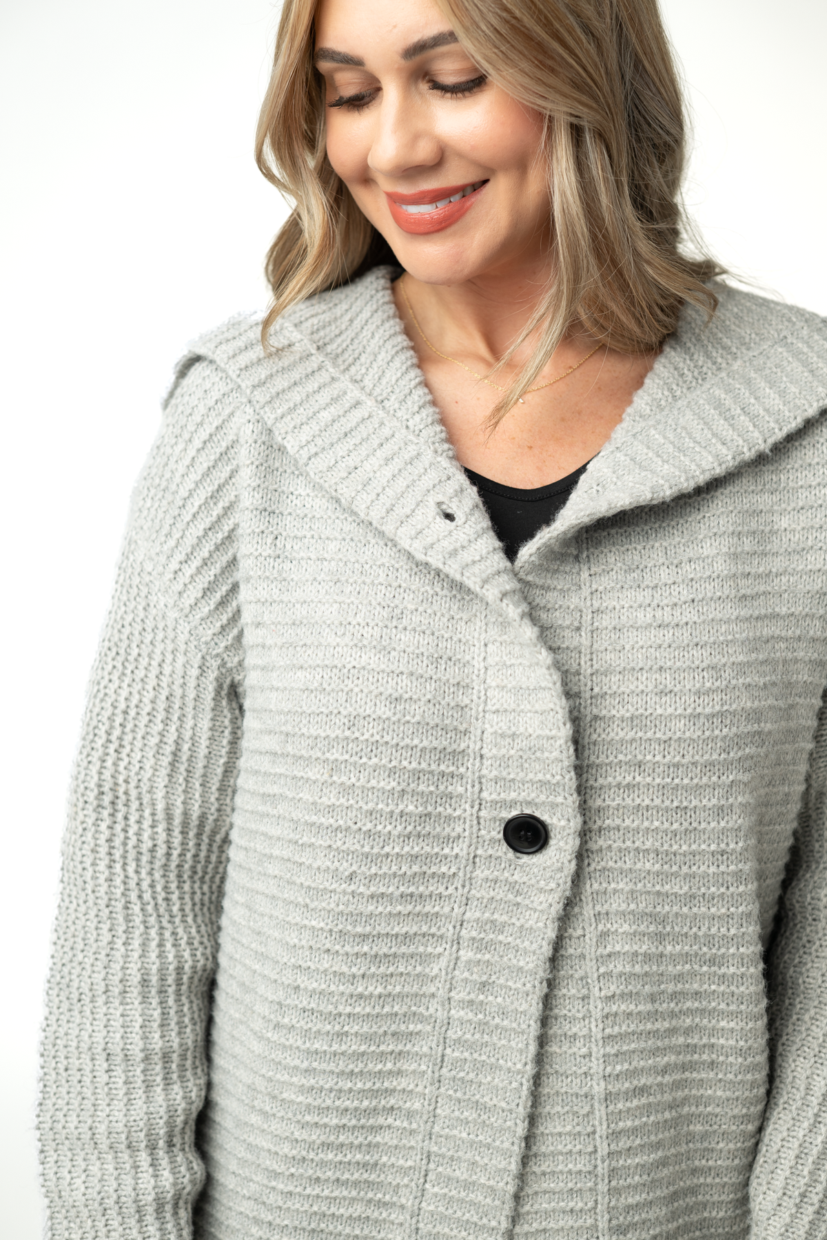 IN STOCK Lillian Long Hooded Cardigan - Grey by Michelle Mae
