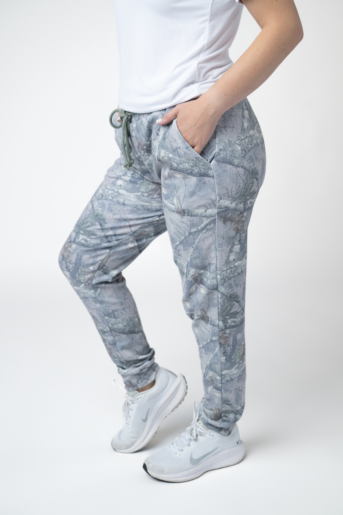 Classic Camo Joggers With Triple Stretch And Adjustable Waist by Michelle Mae