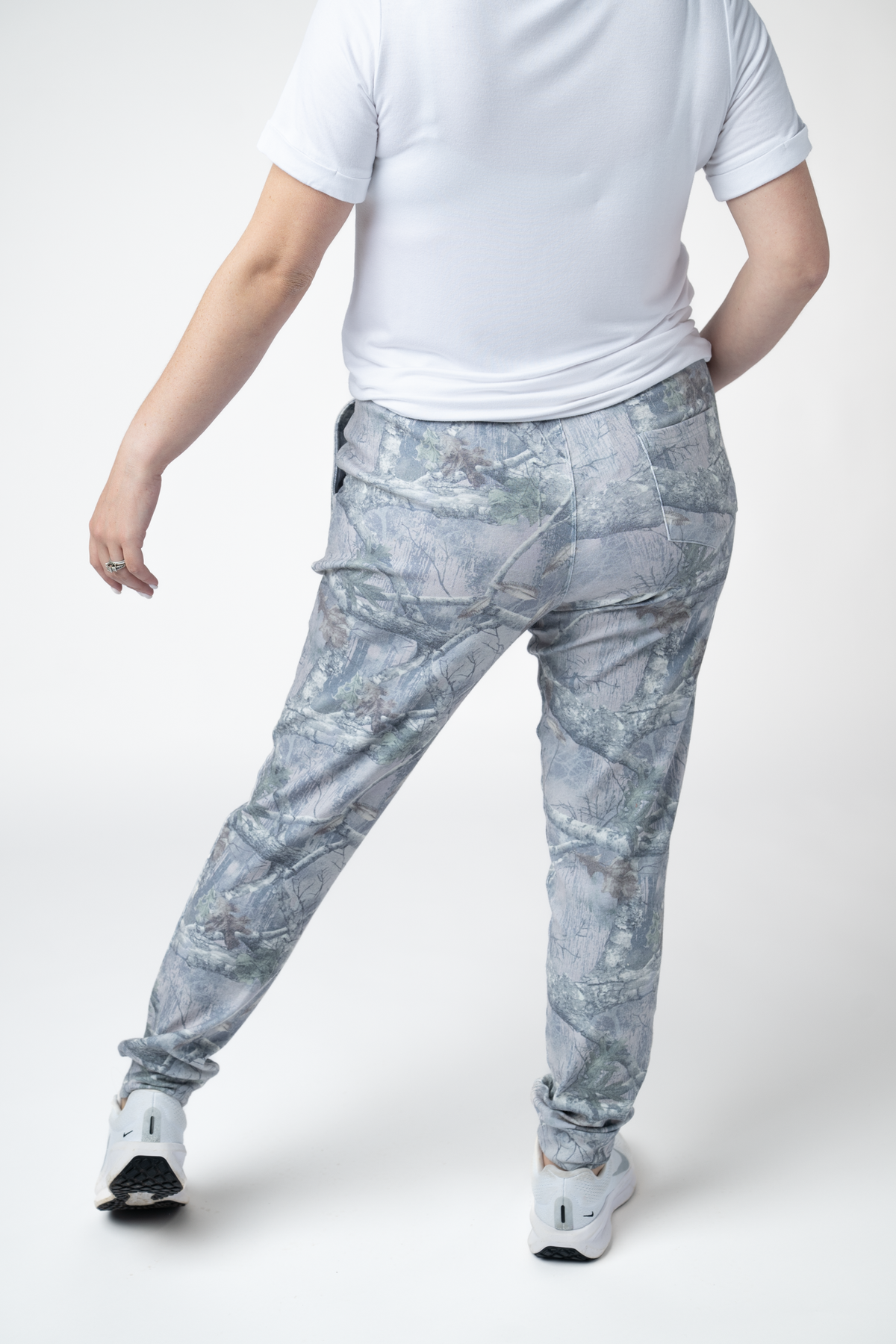 Classic Camo Joggers With Triple Stretch And Adjustable Waist by Michelle Mae
