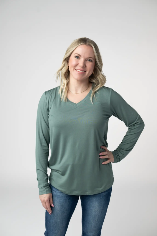Larissa Long Sleeve - Dusty Jade by Michelle Mae