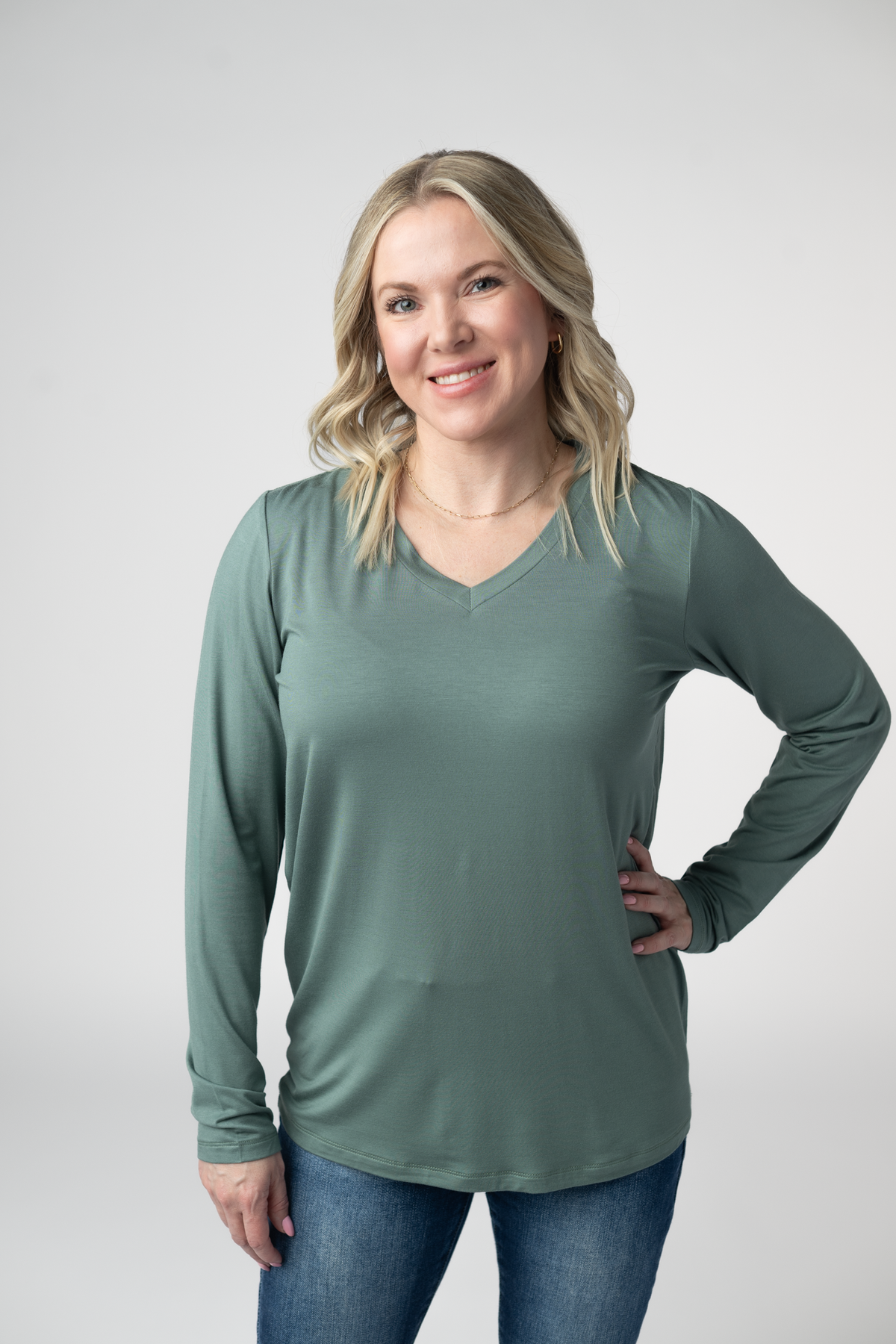 IN STOCK Larissa Long Sleeve - Dusty Jade by Michelle Mae