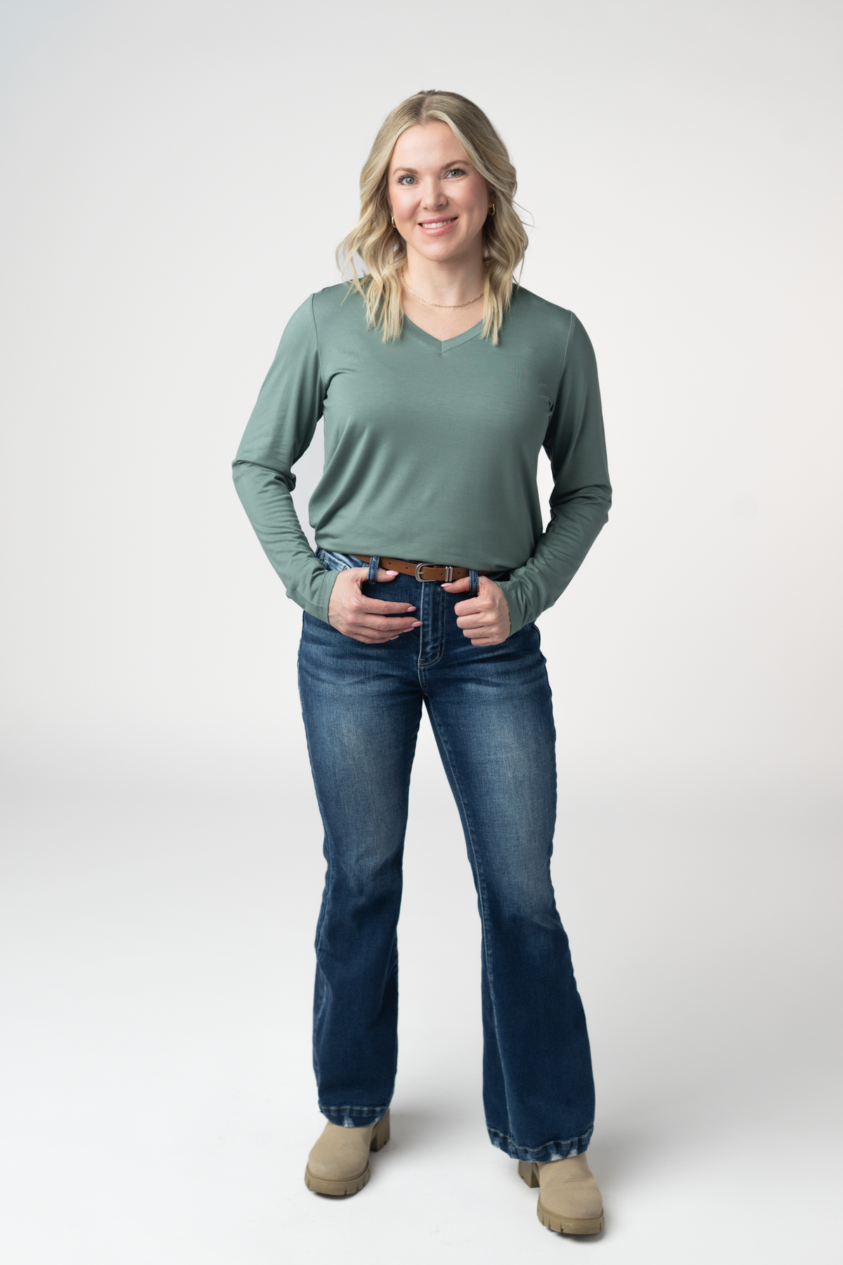 IN STOCK Larissa Long Sleeve - Dusty Jade by Michelle Mae