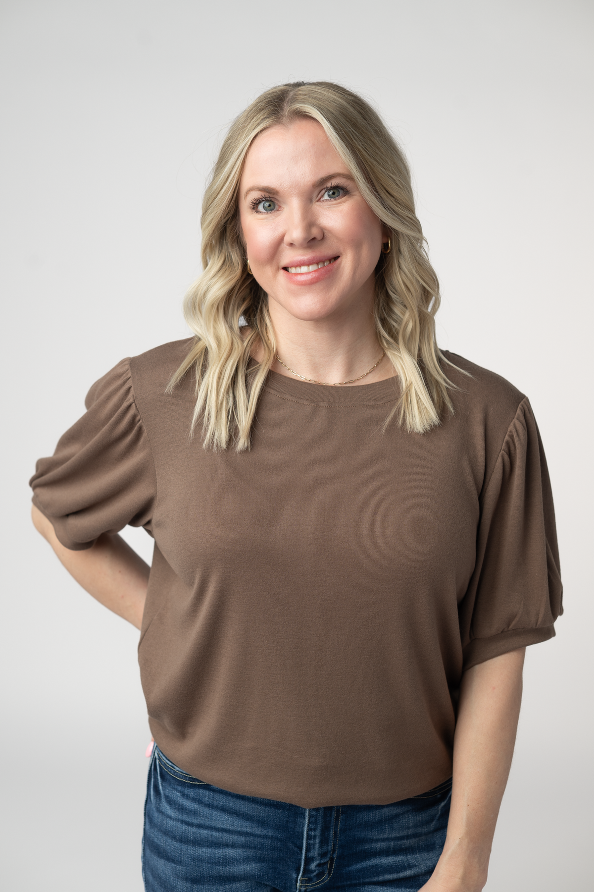 IN STOCK Katie Cozy Top - Mocha by Michelle Mae
