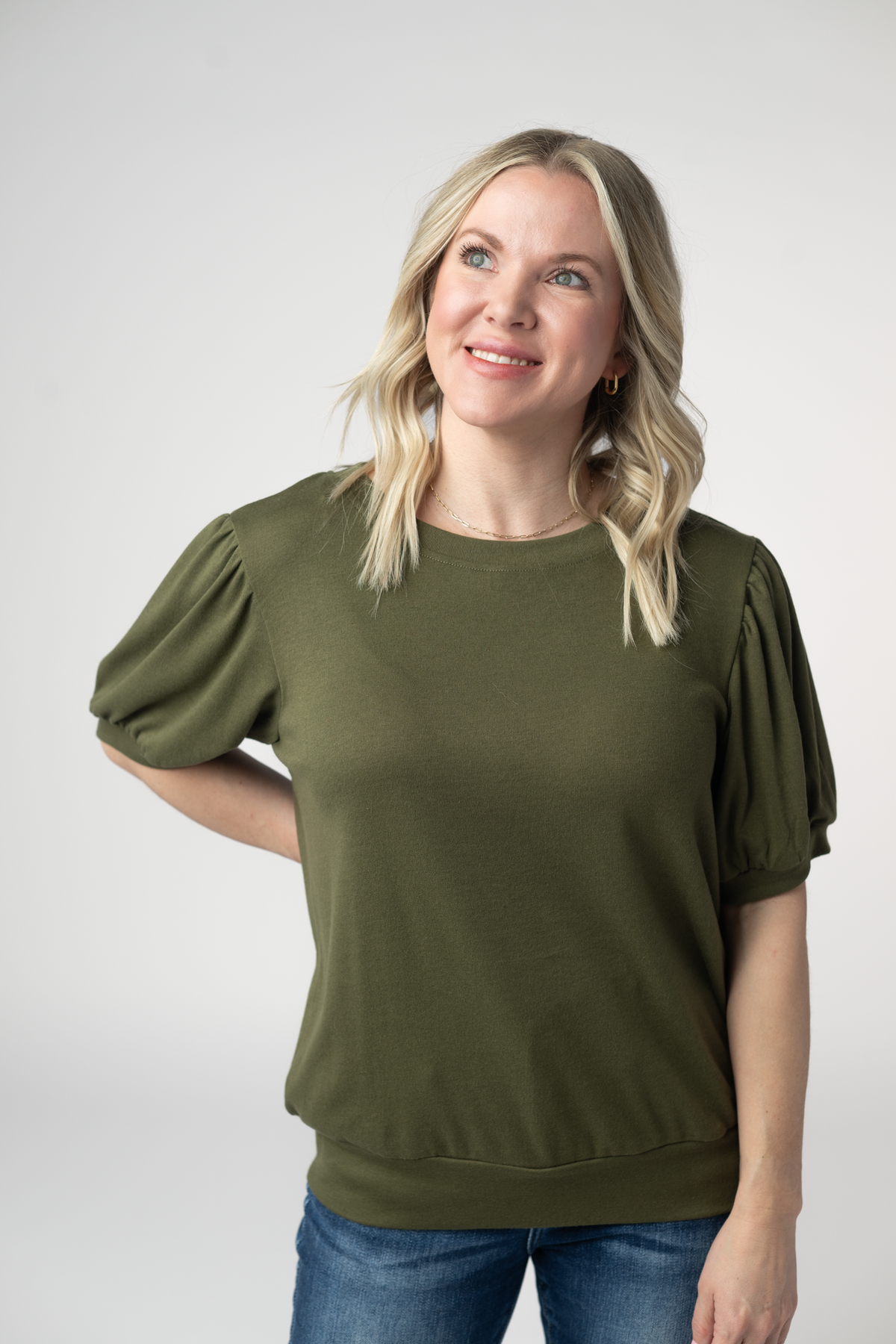 IN STOCK Katie Cozy Top - Olive by Michelle Mae