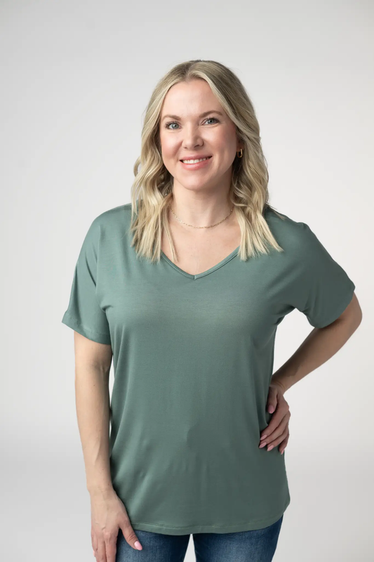 Chloe Cozy Top - Dusty Jade by Michelle Mae