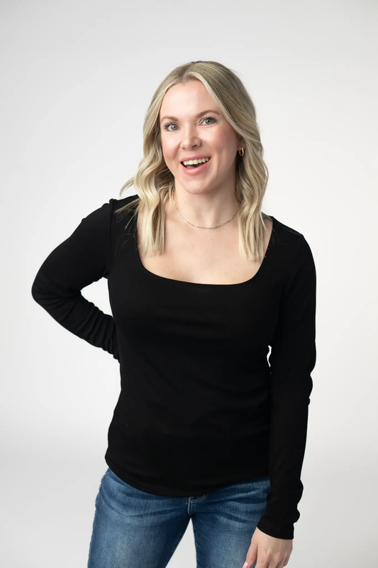 Alyssa Long Sleeve Top - Black by Michelle Mae