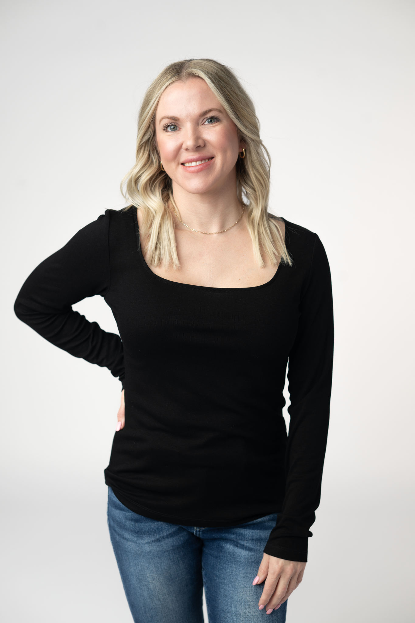 IN STOCK Alyssa Long Sleeve Top - Black by Michelle Mae