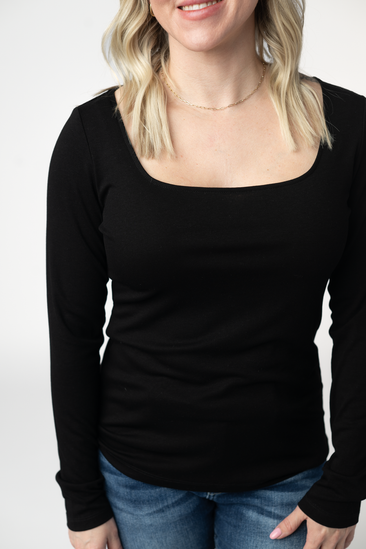 IN STOCK Alyssa Long Sleeve Top - Black by Michelle Mae