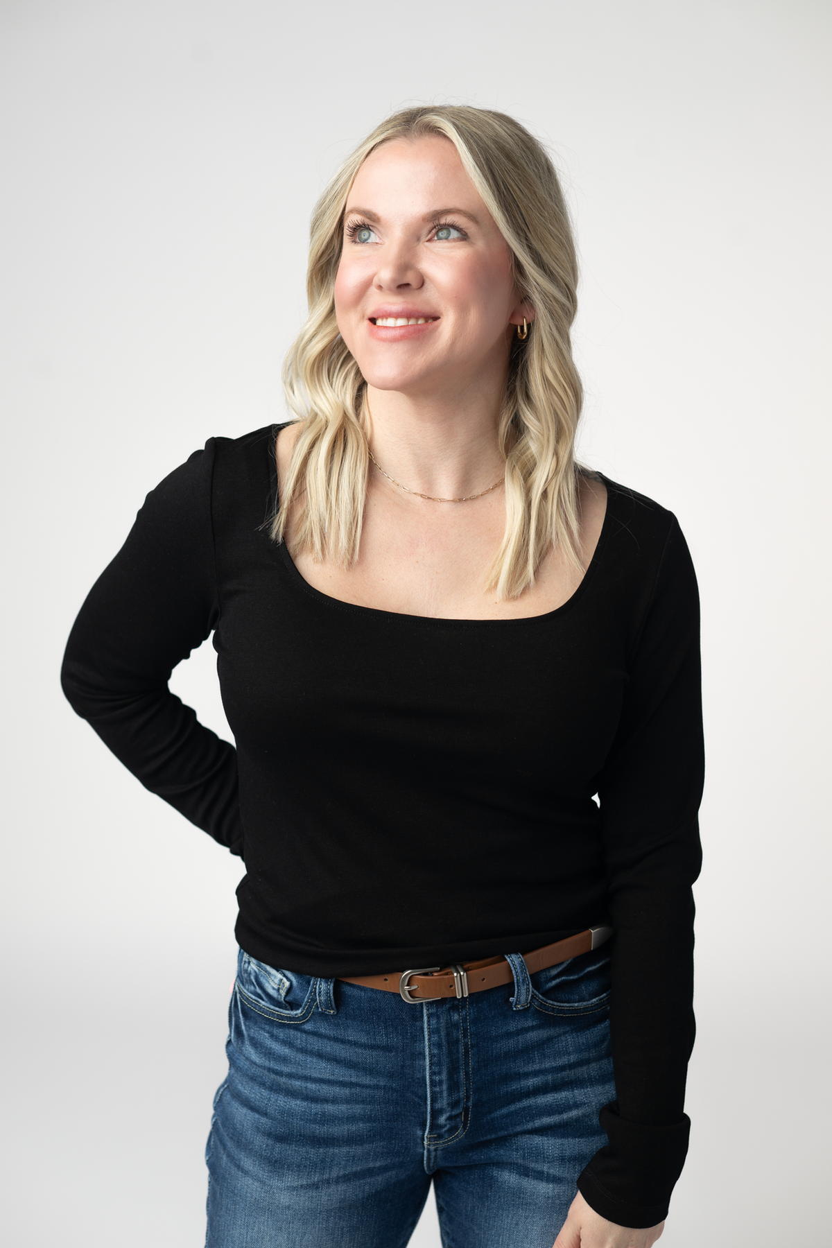 IN STOCK Alyssa Long Sleeve Top - Black by Michelle Mae