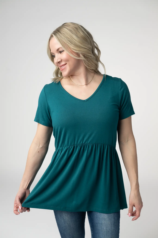Sarah Ruffle Short Sleeve - Teal by Michelle Mae
