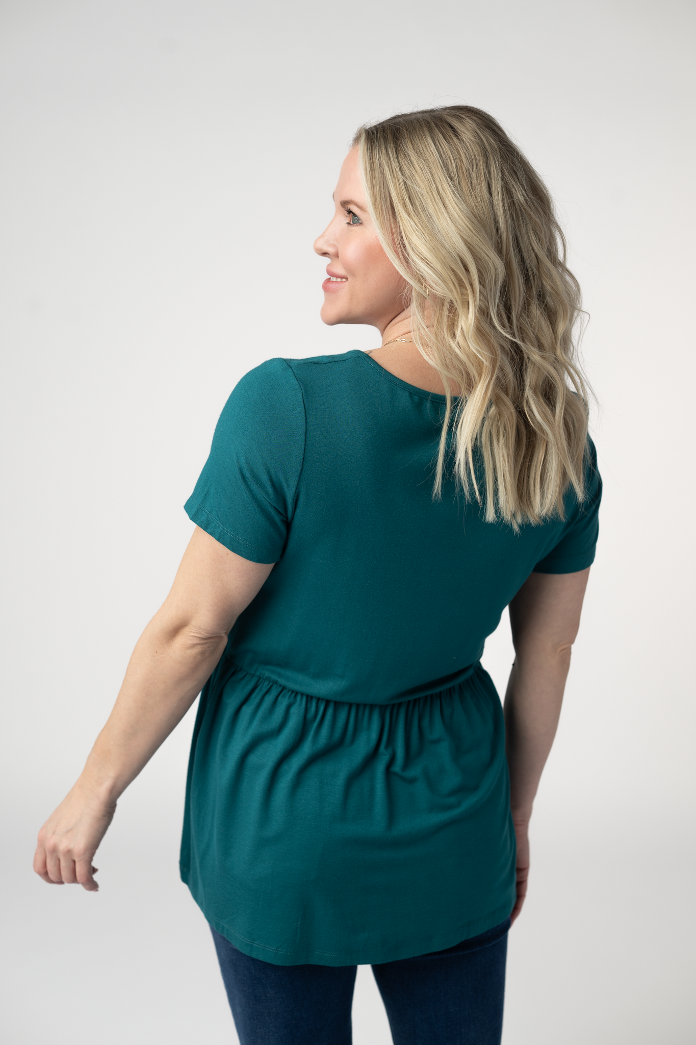 IN STOCK Sarah Ruffle Short Sleeve - Teal by Michelle Mae