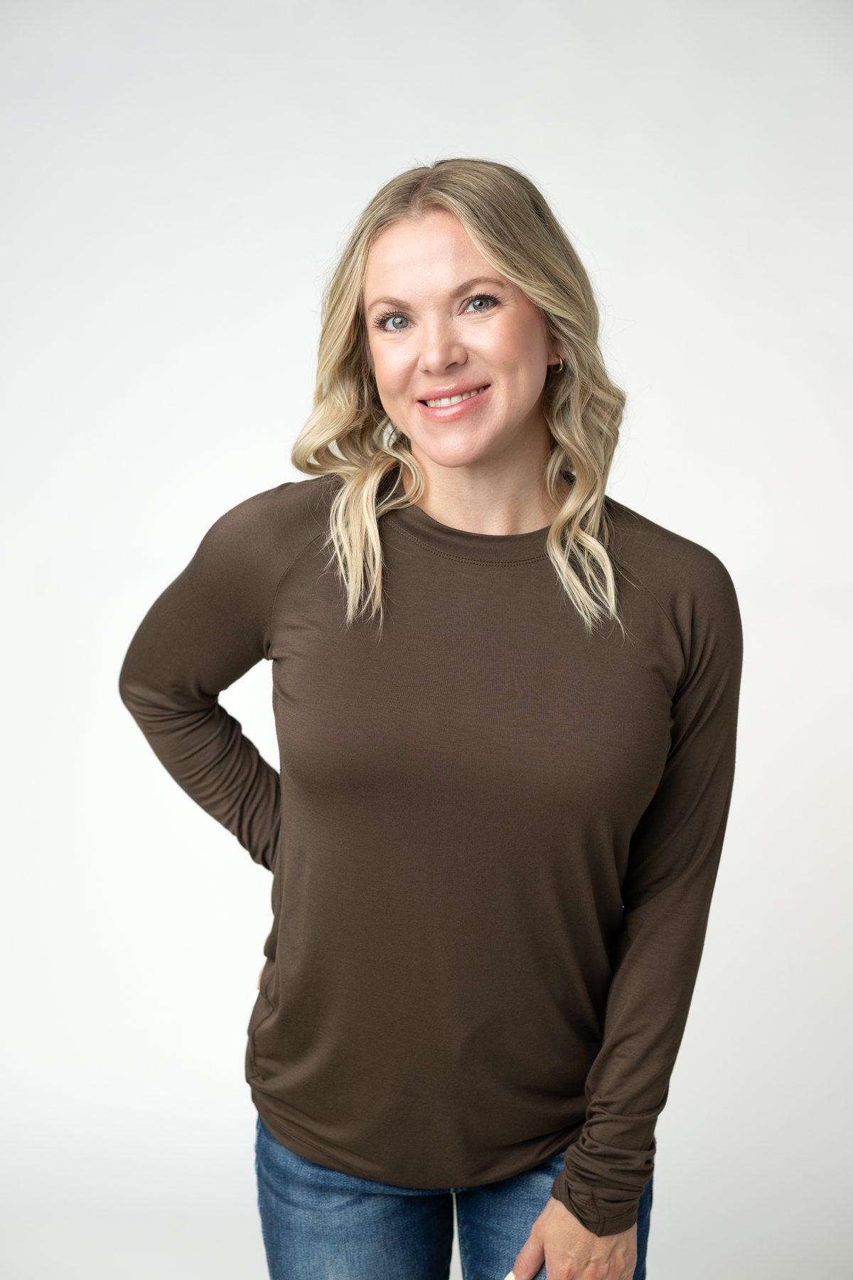 IN STOCK Blair Long Sleeve Top - Brown by Michelle Mae