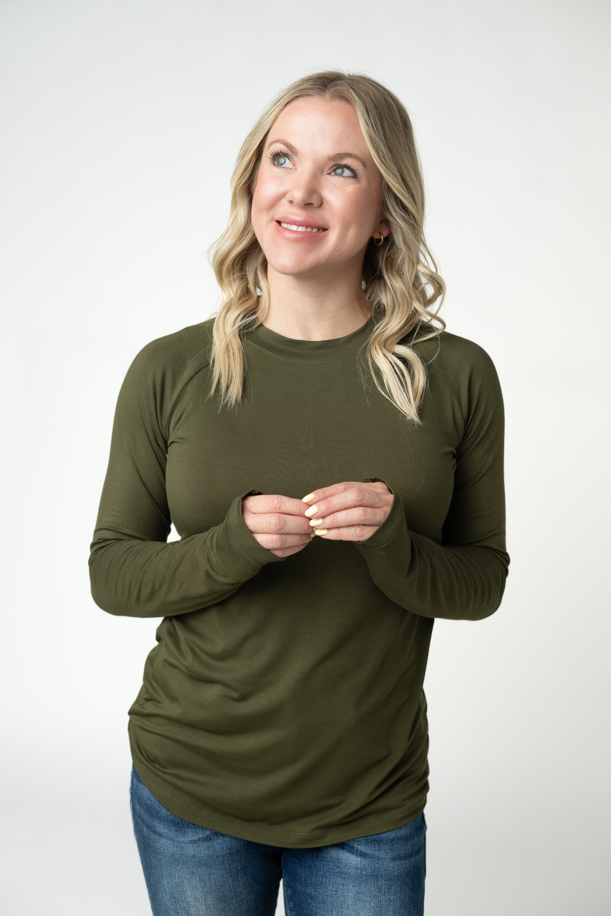 IN STOCK Blair Long Sleeve Top - Dark Olive by Michelle Mae