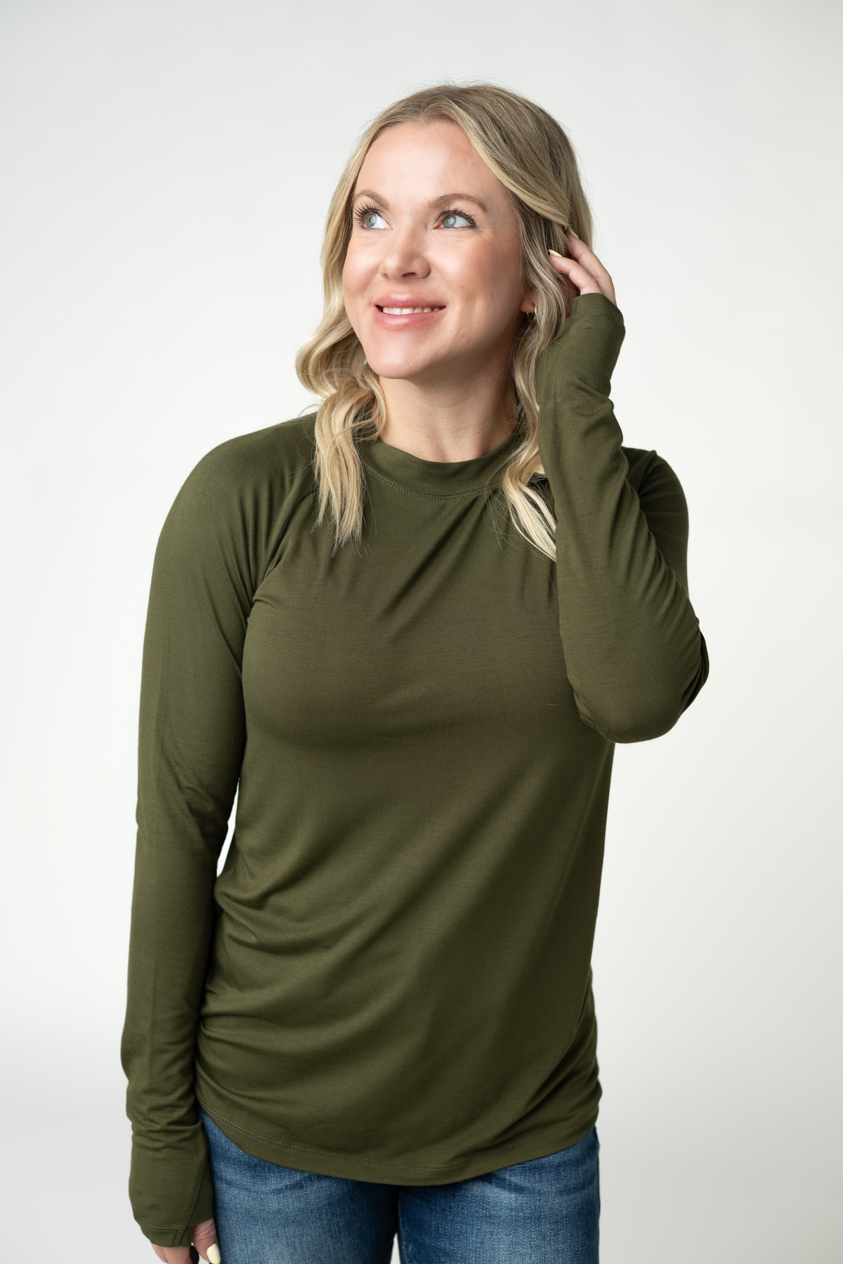 IN STOCK Blair Long Sleeve Top - Dark Olive by Michelle Mae