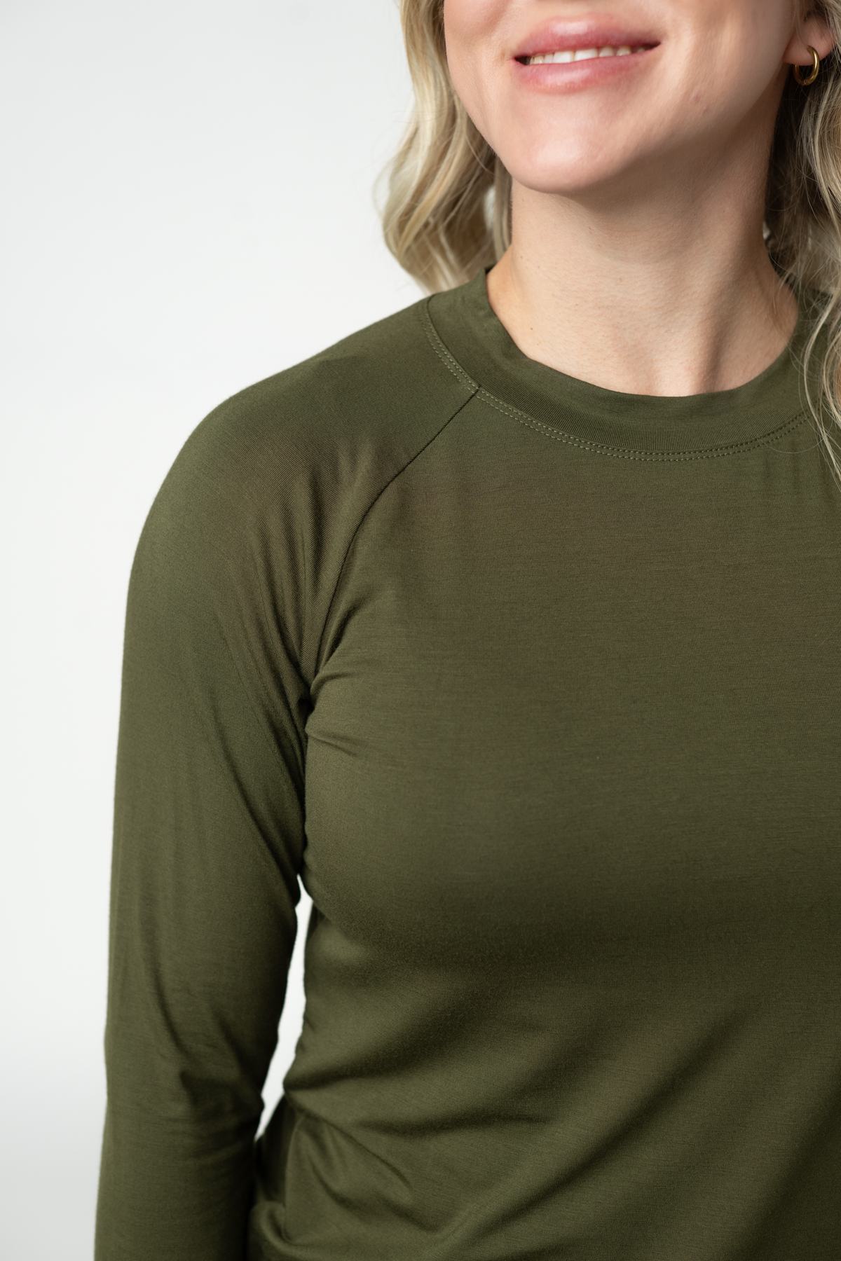 IN STOCK Blair Long Sleeve Top - Dark Olive by Michelle Mae