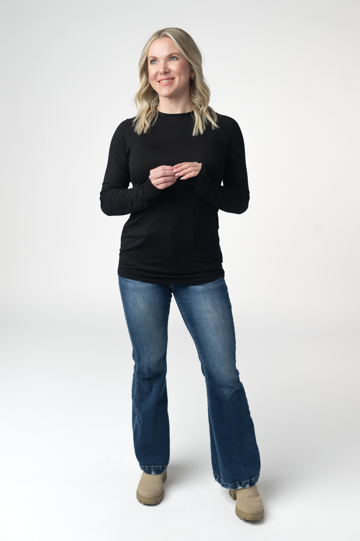 IN STOCK Blair Long Sleeve Top - Black by Michelle Mae