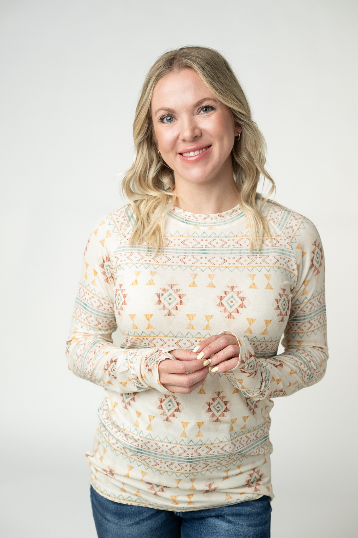 IN STOCK Blair Long Sleeve Top - Desert Geometric by Michelle Mae
