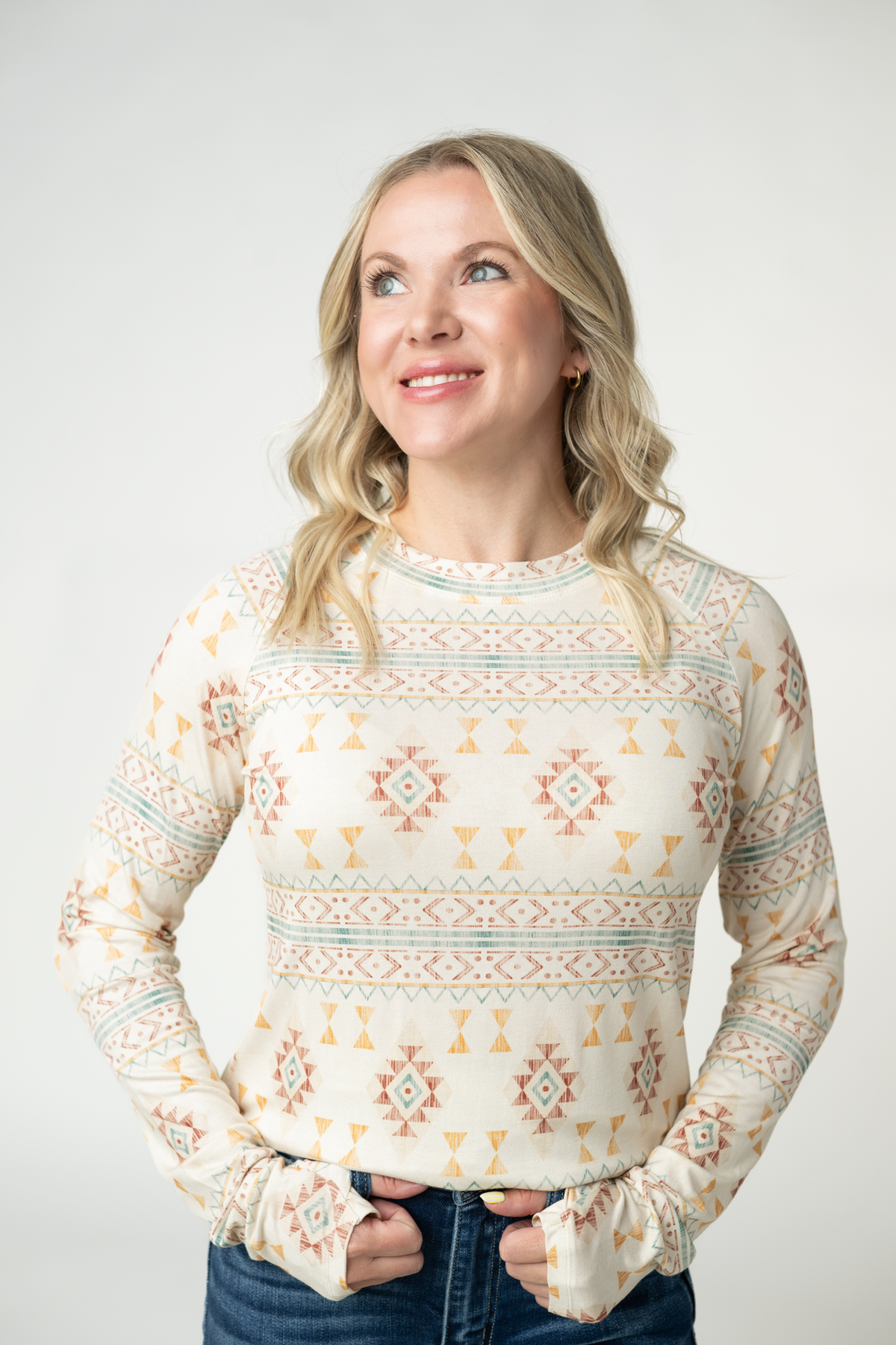 IN STOCK Blair Long Sleeve Top - Desert Geometric by Michelle Mae