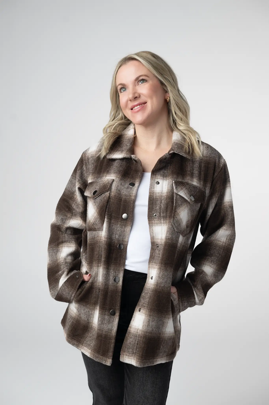 Norah Shacket - Brown Plaid by Michelle Mae