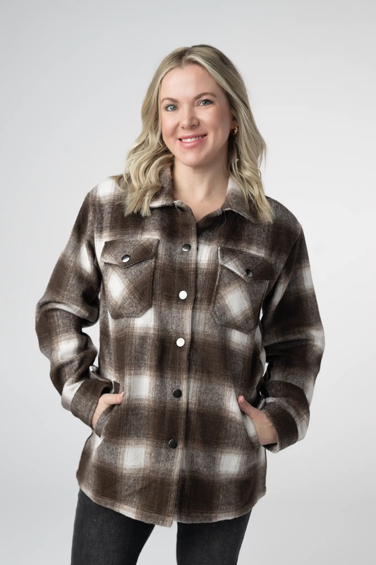 Norah Shacket - Brown Plaid by Michelle Mae