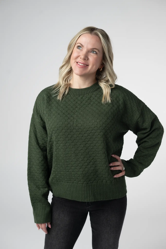 Gianna Pullover Sweater - Olive by Michelle Mae
