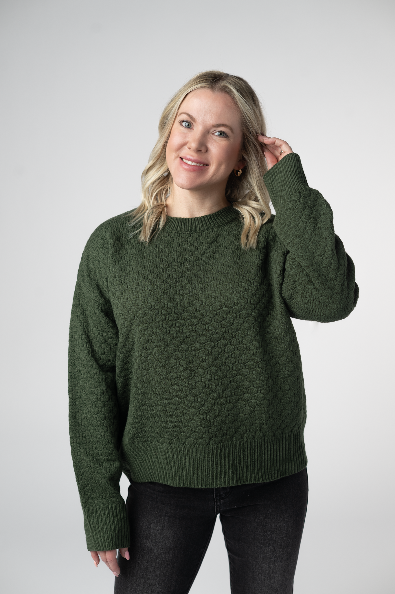 IN STOCK Gianna Pullover Sweater - Olive by Michelle Mae