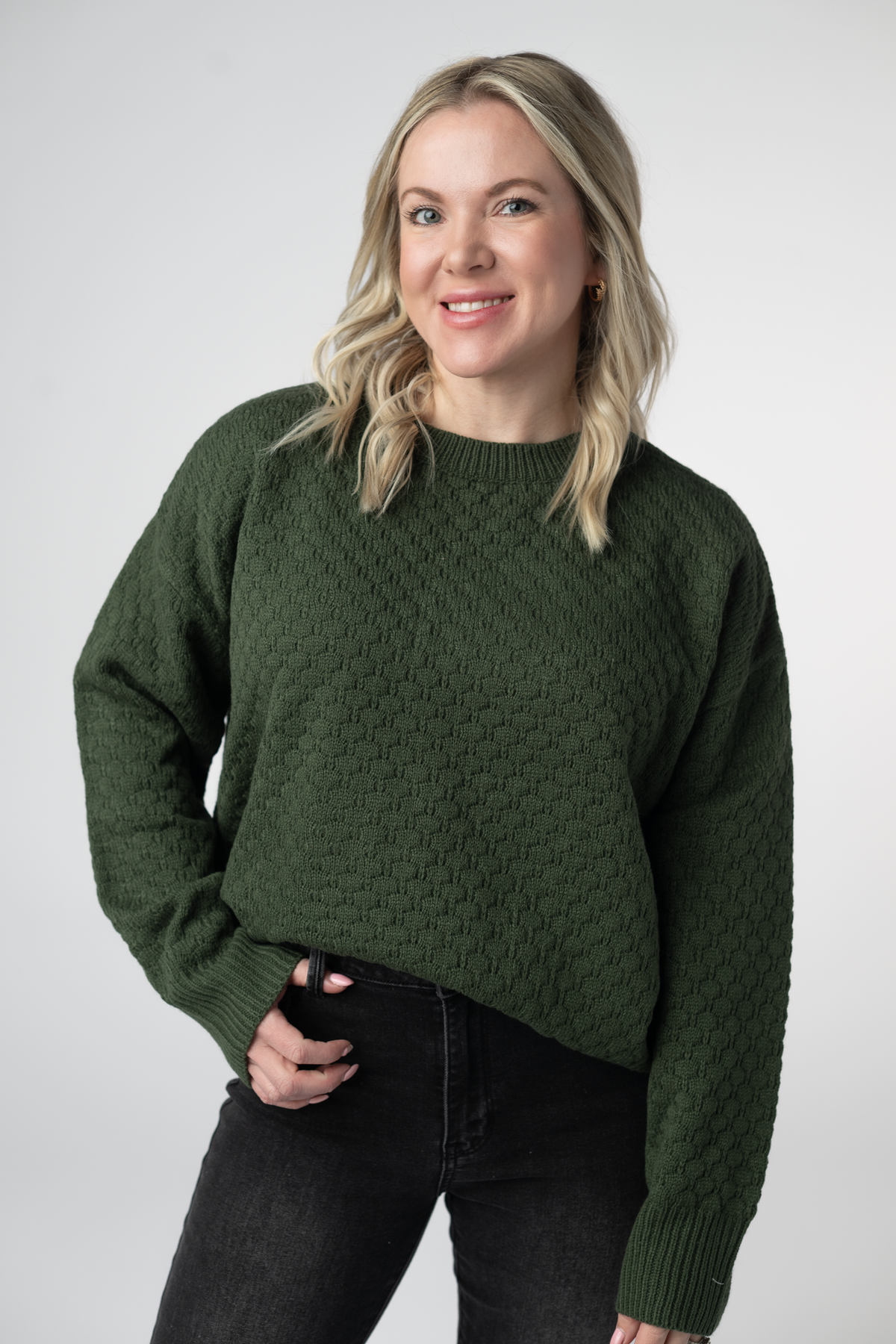 IN STOCK Gianna Pullover Sweater - Olive by Michelle Mae