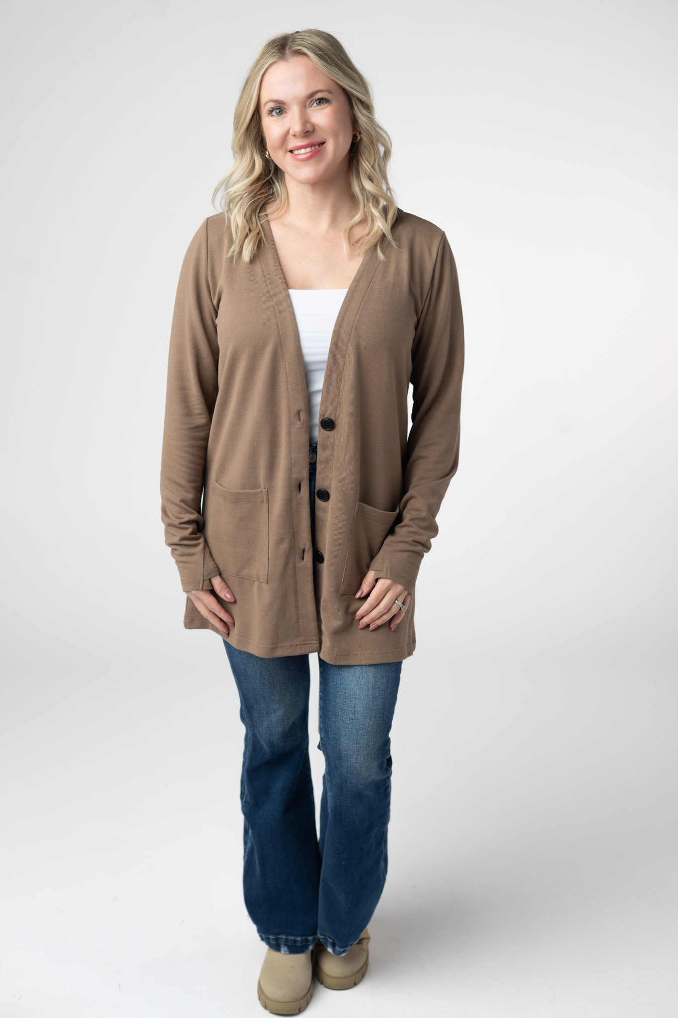 IN STOCK Cori Cardigan - Mocha by Michelle Mae