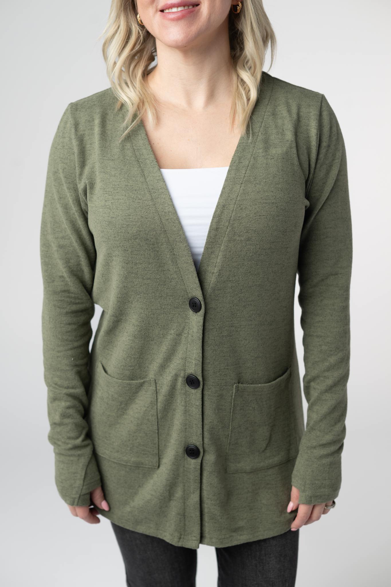 Cori Cardigan - Heathered Olive by Michelle Mae