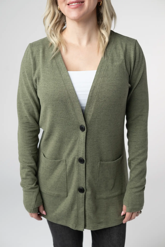Cori Cardigan - Heathered Olive by Michelle Mae