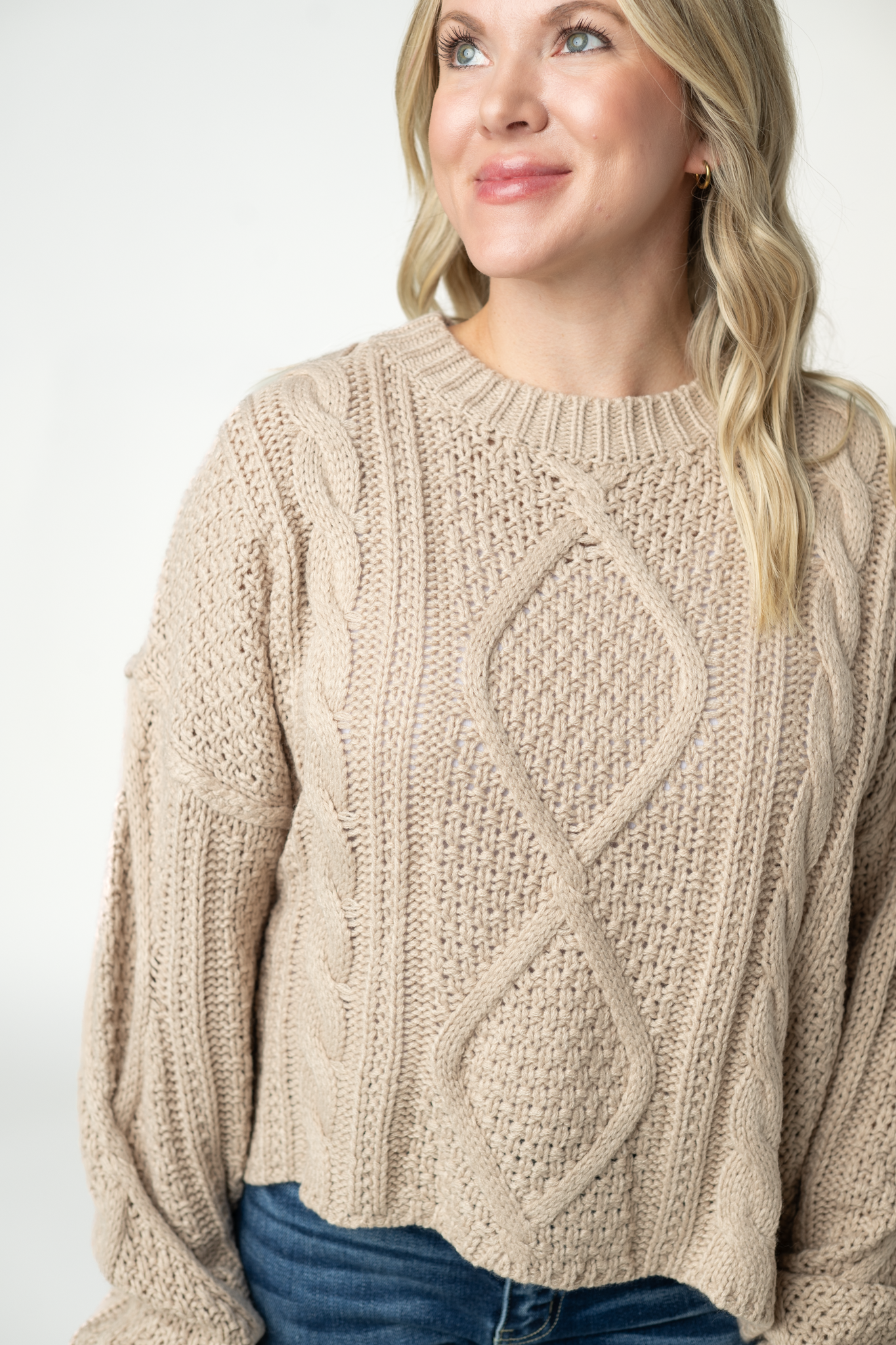 IN STOCK Cable Knit Sweater - Latte by Michelle Mae