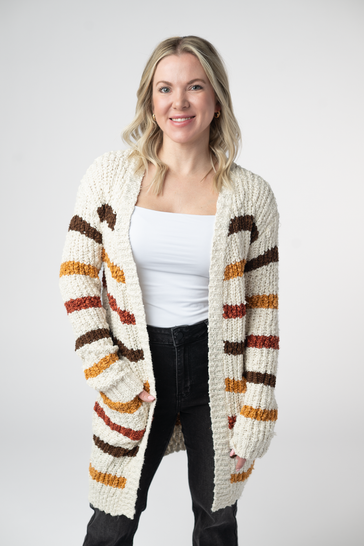 IN STOCK Fall Striped Cardigan by Michelle Mae