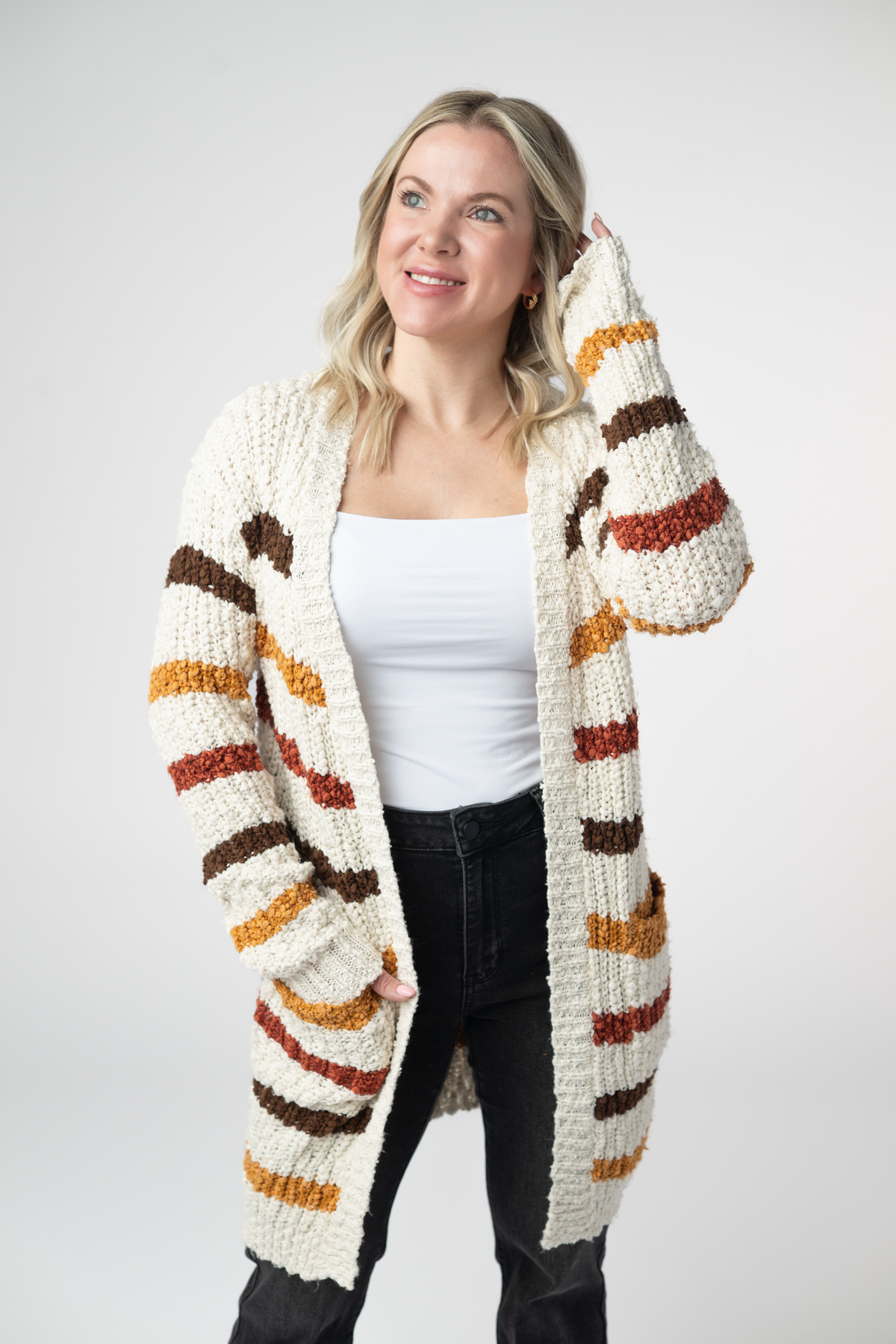 IN STOCK Fall Striped Cardigan by Michelle Mae