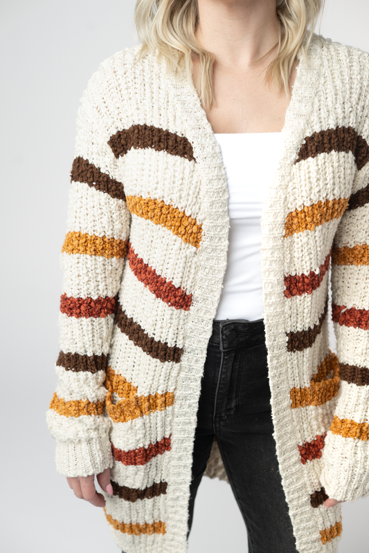 IN STOCK Fall Striped Cardigan by Michelle Mae