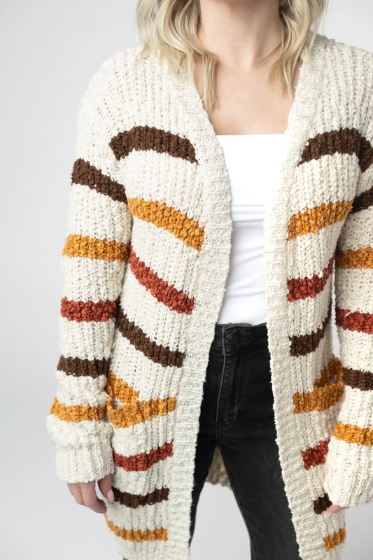 Fall Striped Cardigan by Michelle Mae