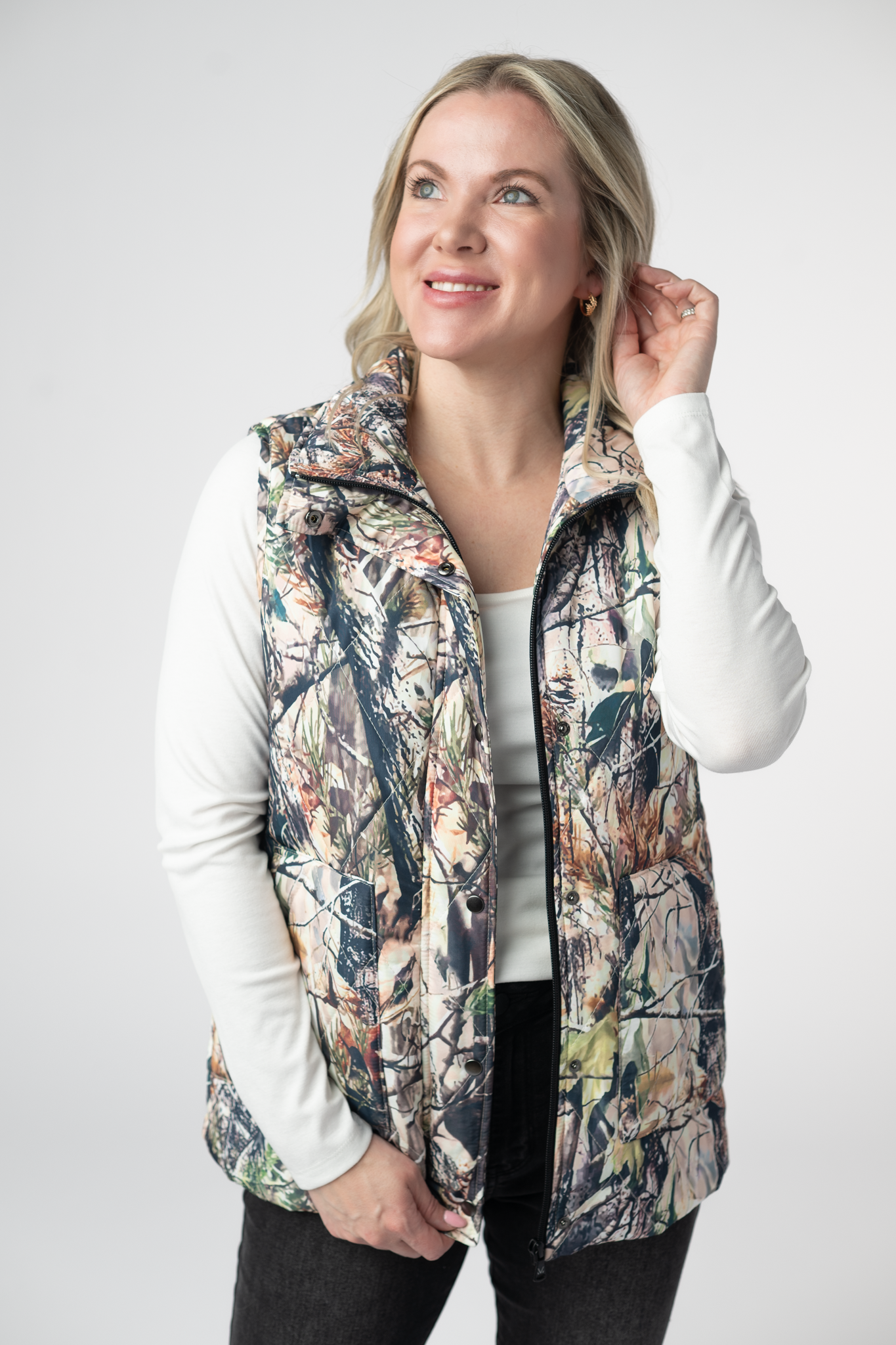 IN STOCK Remy Zip Up Vest - Dark Camo by Michelle Mae