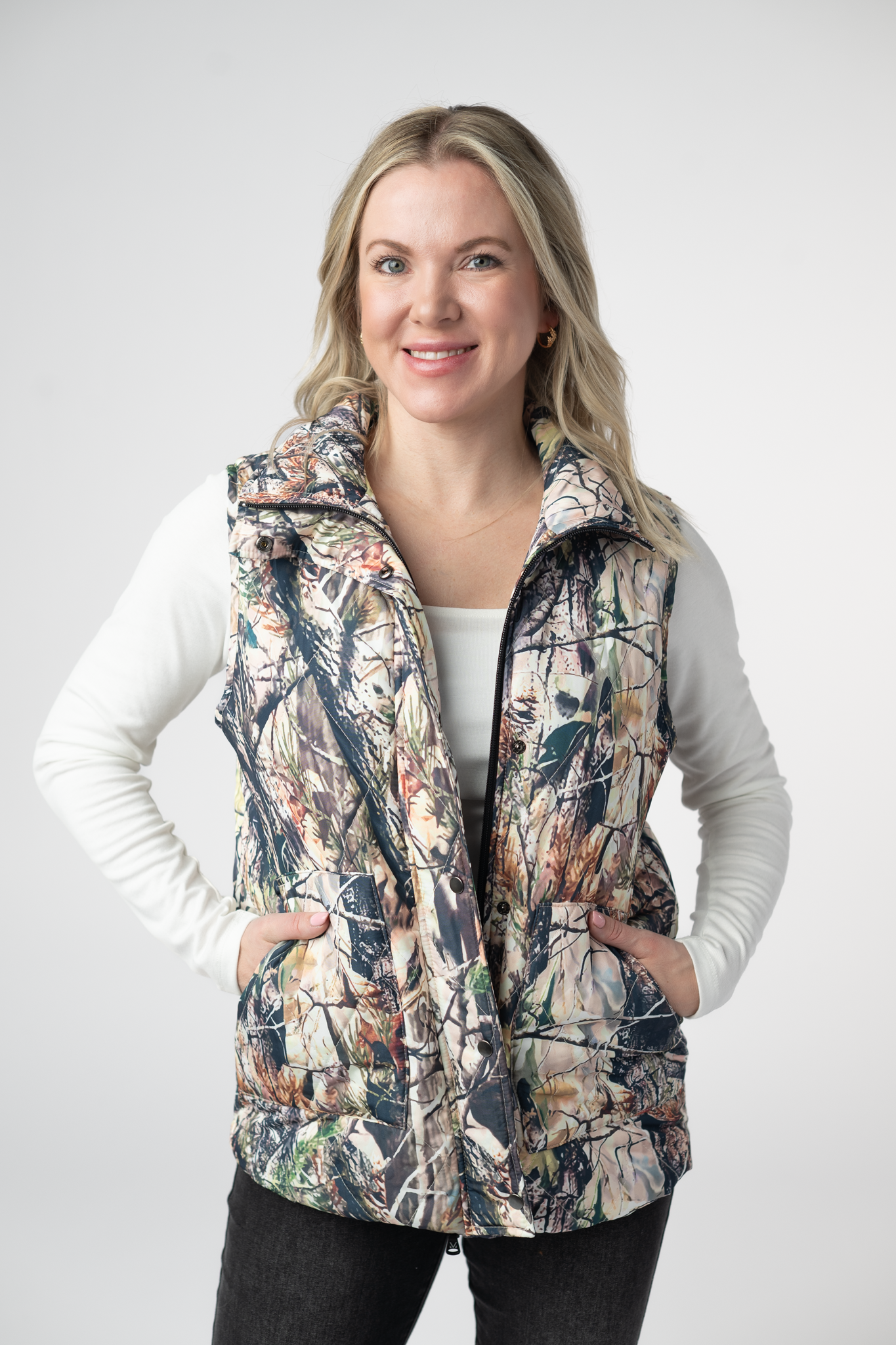 IN STOCK Remy Zip Up Vest - Dark Camo by Michelle Mae