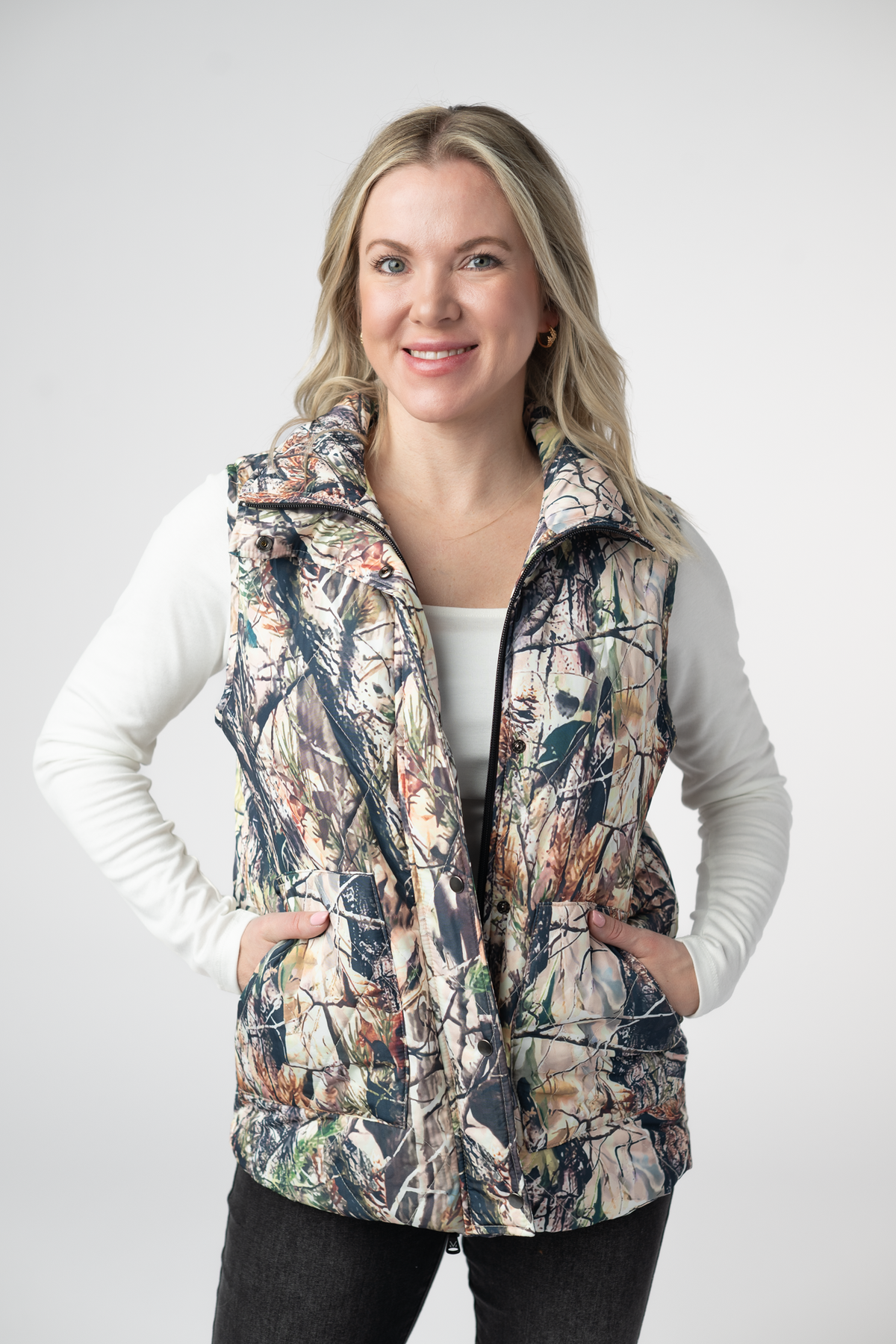IN STOCK Remy Zip Up Vest - Dark Camo by Michelle Mae